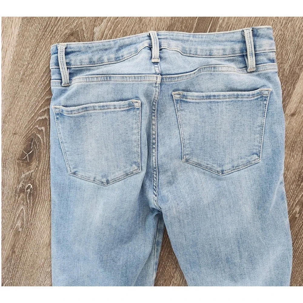 FRAME Le One Skinny Jeans Light Wash Blue High Rise Stretch Denim Size 1